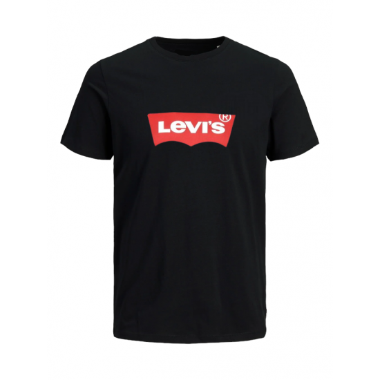 T-SHIRT 100% ΒΑΜΒΑΚΙ ΜΕ LOGO - ΜΑΥΡΟ - LEVIS ΜΕΓΑΛΟ T-SHIRT 100% ΒΑΜΒΑΚΙ ΜΕ LOGO - ΜΑΥΡΟ - LEVIS ΜΕΓΑΛΟ